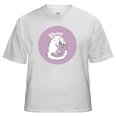 White T-shirt featuring Winter blank white t shirt front and back. White T-shirt featuring Winter